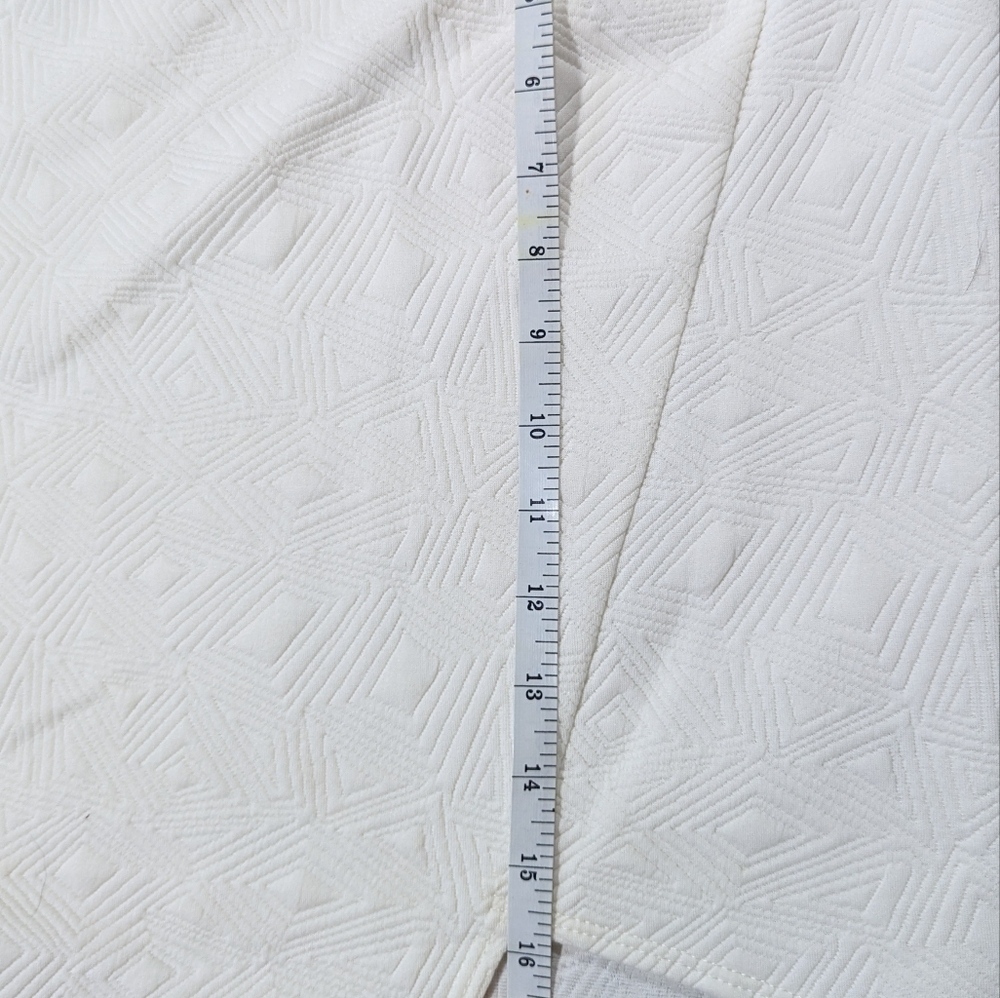 Cecico All White Asymmetrical Embroidered Classic Preppy Pencil Miniskirt - Picture 6 of 6